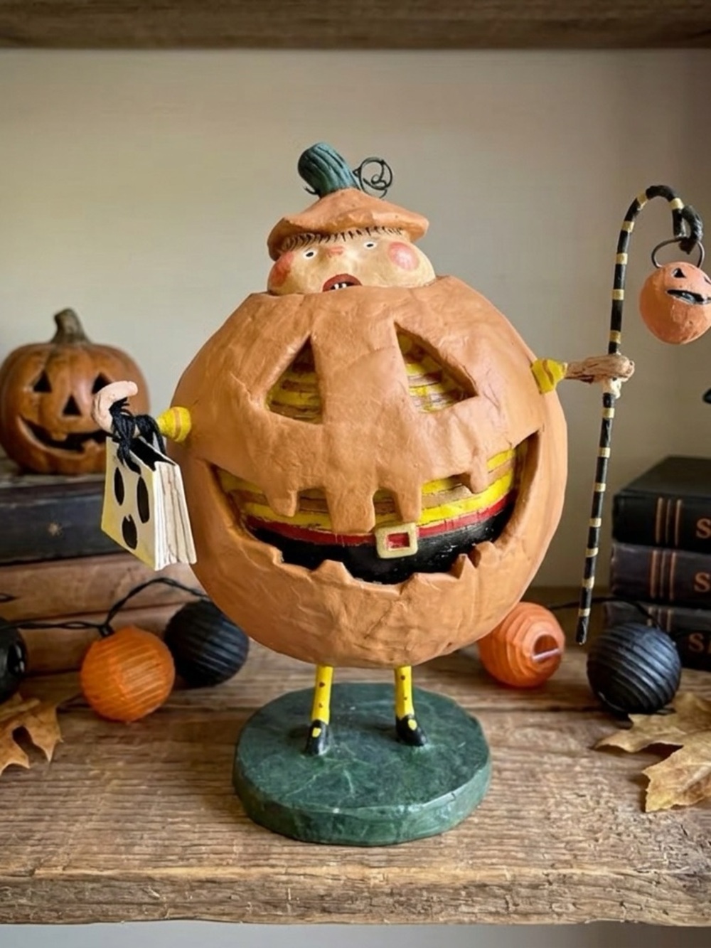 Jack Squash Halloween Decor Figurine by Lori Mitchell